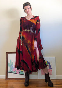 Vintage Fire Fairy Tie Dye Dress - XS/S/M