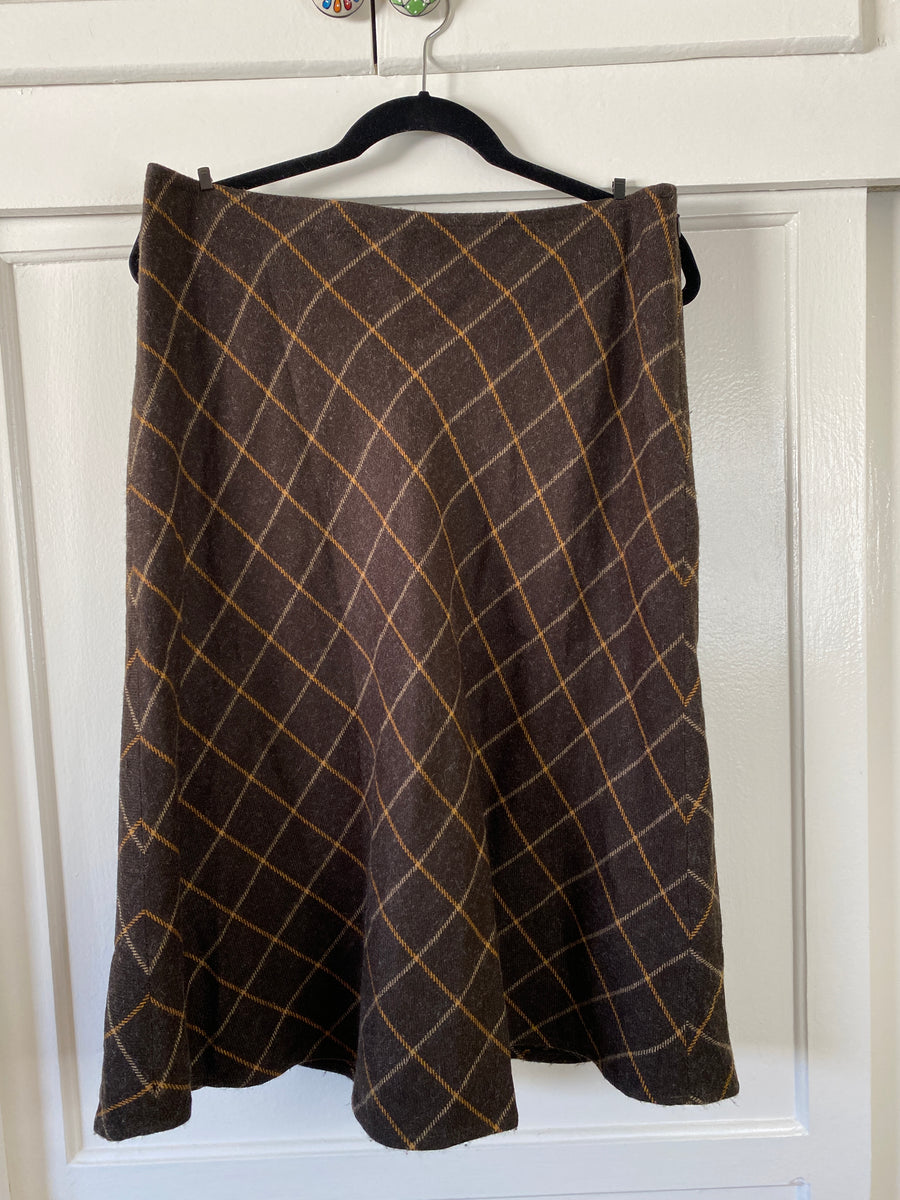 brown plaid skirt 9mm