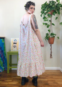 Vintage Floral & Lace Nightie Dress - 5X