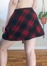 Vintage Red Plaid Mini Skirt - L/XL
