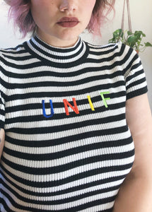 UNIF Lenny Striped Mock Neck - L