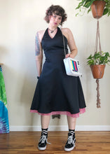 Vintage Pink and Black Party Dress - L