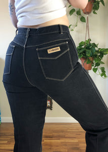 Vintage Gitano Black Jeans with Contrast Stitch - 2X