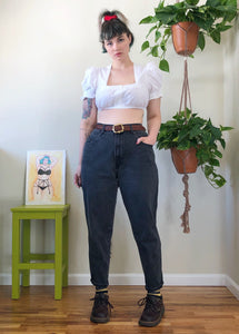 Vintage Faded Black Mom Jeans - XL