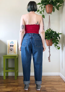 Vintage Elastic Waist Mom Jeans - 2X