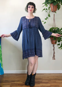 Blue Floral Prairie Dress - XL