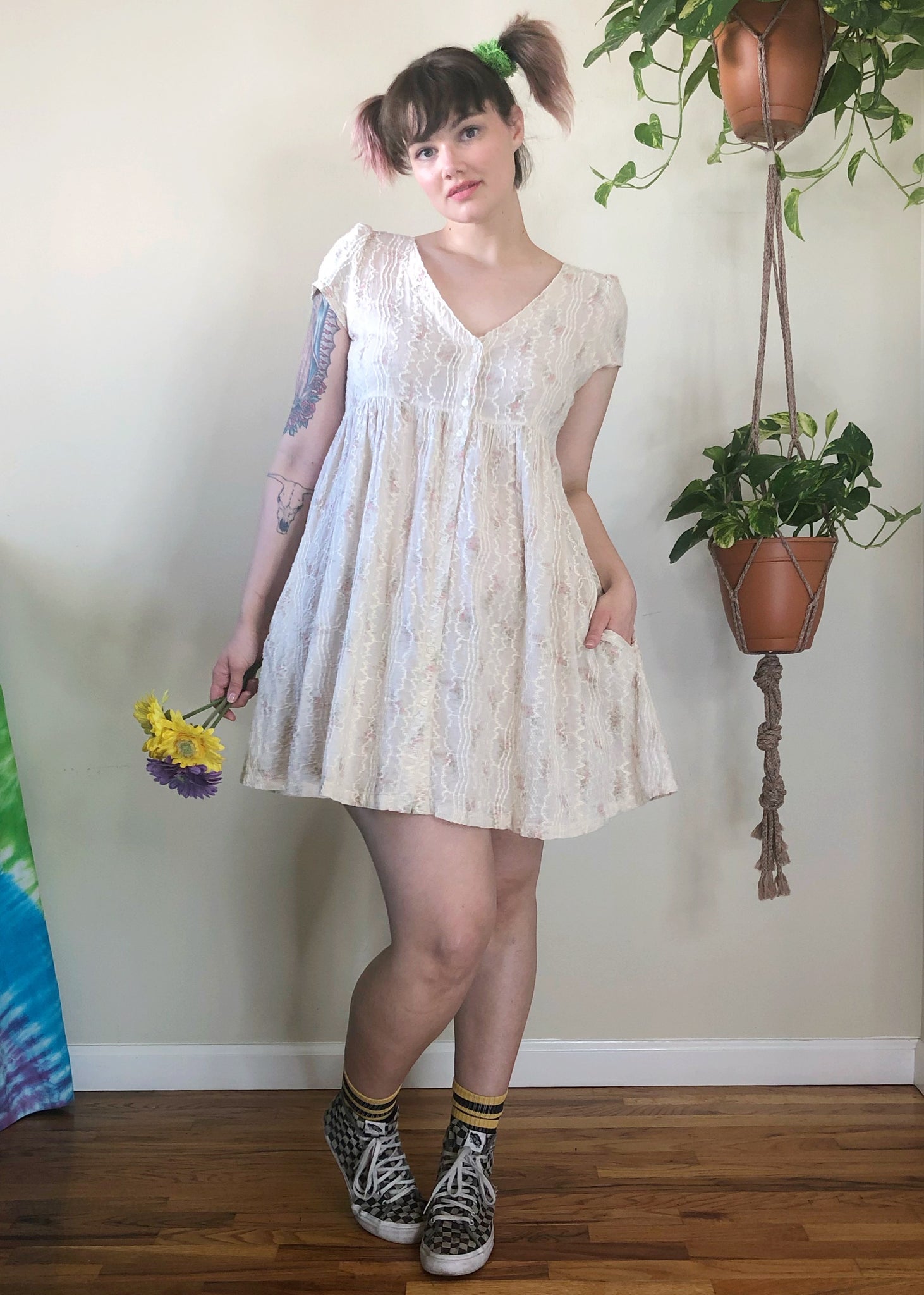 Cream Babydoll Dress - L/XL Isabel Hendrix Cream Babydoll Dress - L/XL Isabel Hendrix