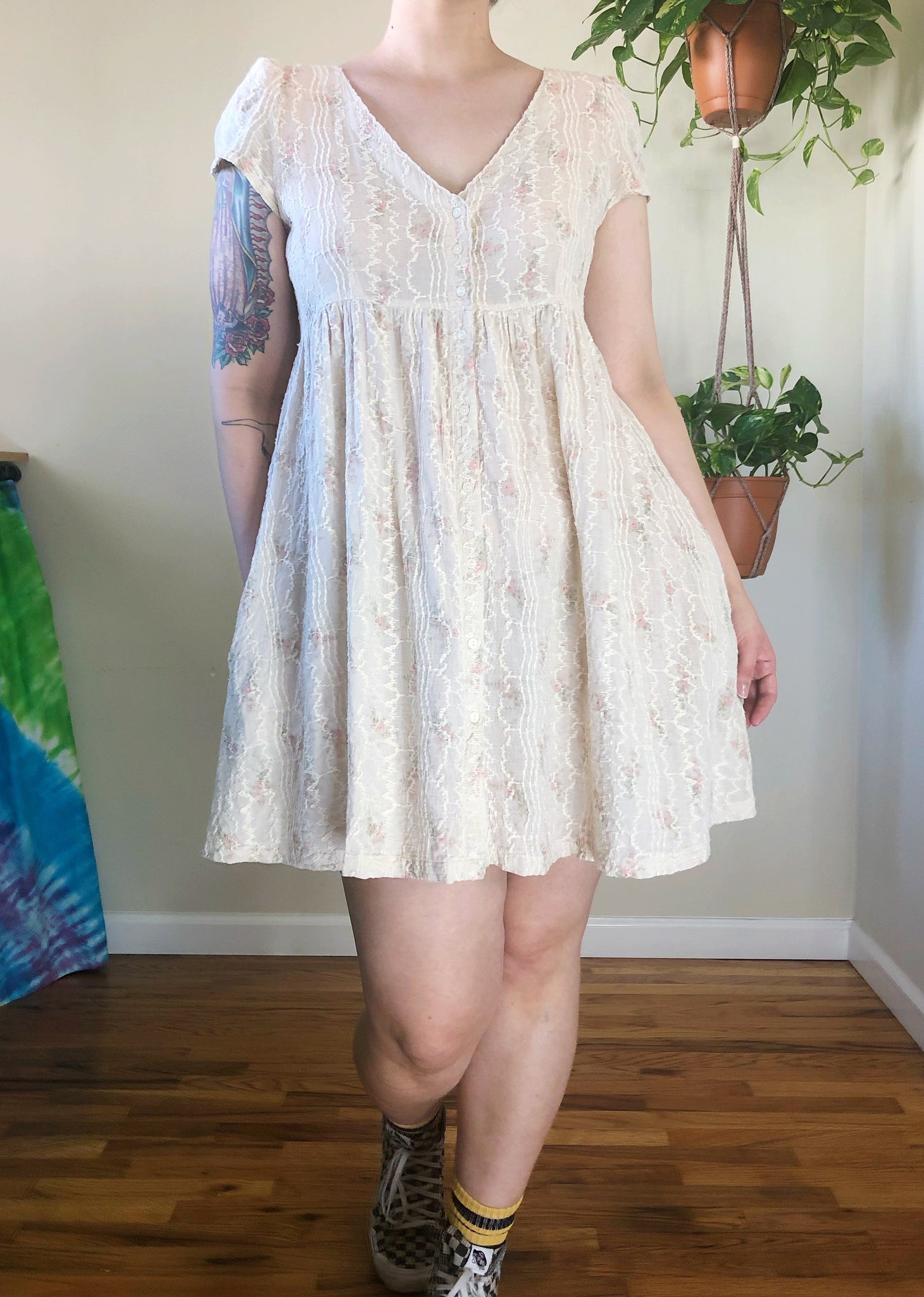 Cream Babydoll Dress