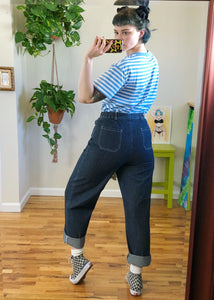 Vintage Elastic Waist Wide Leg Jeans - XL