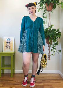 Handmade Teal Button Front Babydoll - M/L