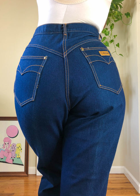 Vintage Gitano Blue Jeans with Contrast Stitch - 2X