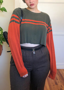 Vintage Levi's Perfect Color Combo Raw Cropped Striped Sweater - 3X