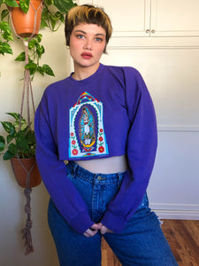 Vintage 2002 Guadalupe de los Pueblos Cropped Sweatshirt - XL