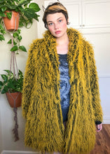 Bitching and Junkfood Nicolette Yellow Shaggy Faux Fur Coat - L/XL