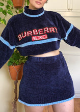 Vintage Knock-Off Burberry Chenille Skirt & Sweater Set - XL/2X