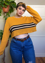 Vintage Marigold Striped Raw Crop Sweater - XL/2X/3X
