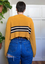 Vintage Marigold Striped Raw Crop Sweater - XL/2X/3X