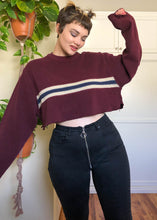 Vintage Gap Burgundy Striped Raw Crop Sweater - 3X/4X