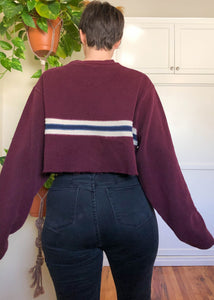 Vintage Gap Burgundy Striped Raw Crop Sweater - 3X/4X