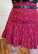 Vintage Floral Tiered Ruffle Skirt - XL