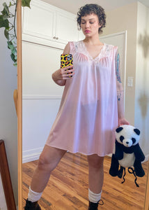 Vintage Baby Pink Slip Dress - 3X/4X