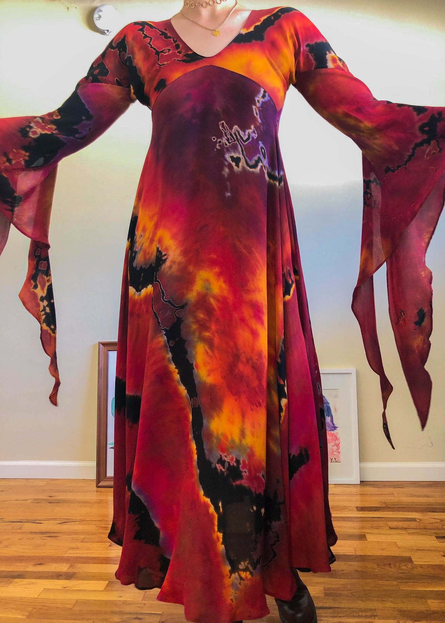 Vintage Fire Fairy Tie Dye Dress - XS/S/M Isabel Hendrix Vintage Fire Fairy Tie Dye Dress - XS/S/M Isabel Hendrix
