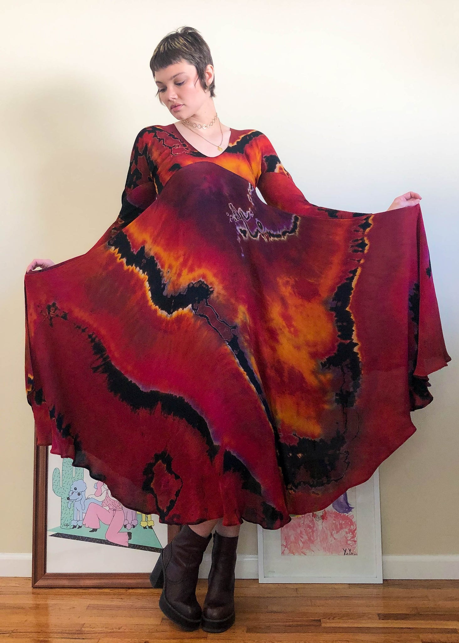 Vintage Fire Fairy Tie Dye Dress - XS/S/M Isabel Hendrix Vintage Fire Fairy Tie Dye Dress - XS/S/M Isabel Hendrix