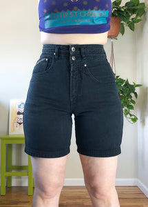 Vintage Faded Black Denim Shorts - M/L/XL