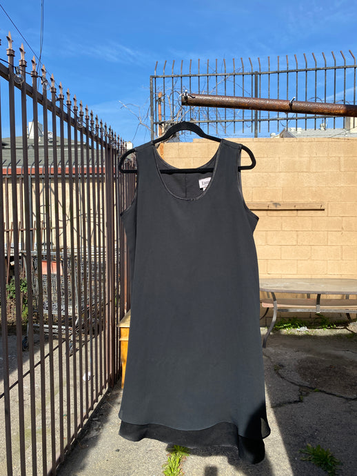 Vintage Layered Black Mini Dress - L/XL