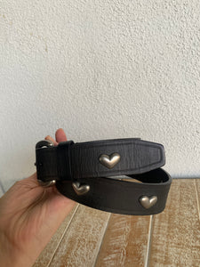Vintage Genuine Leather Heart Belt - M