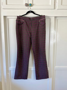 Vintage 90s Black Plaid Flare Pants - XS – Adult World Shop