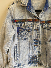 Vintage Acid Wash Distressed Denim Jacket - M