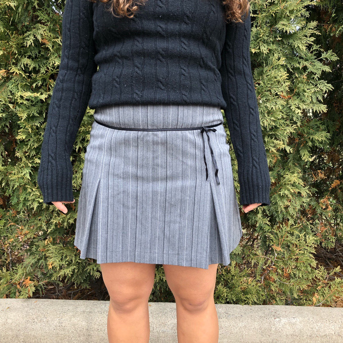 Vintage Grey Pinstripe Mini Skort - L – Isabel Hendrix