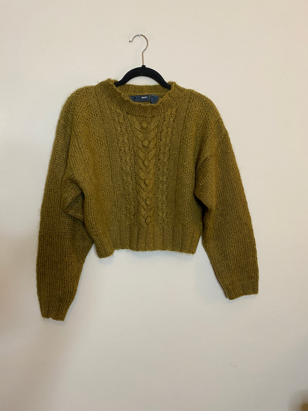 Vintage Cropped Green Wool Sweater - S/M/L/XL
