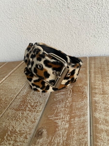 Vintage Leopard Faux Fur Belt - M/L