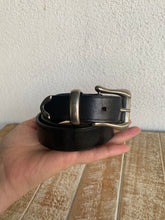 Vintage Classic Black Belt with Silver Buckle - M