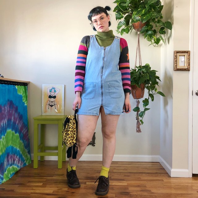 Vintage No Excuses Denim Jumper Dress - M/L Isabel Hendrix Vintage No Excuses Denim Jumper Dress - M/L Isabel Hendrix