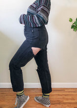 Vintage Distressed & Faded Black Mom Jeans - L/XL