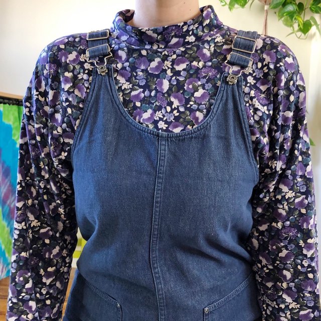 Vintage Overall-Strap Denim Jumper Dress - L Isabel Hendrix Vintage Overall-Strap Denim Jumper Dress - L Isabel Hendrix